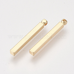 真鍮バーペンダント  長方形  18KGP本金メッキ  20x2x2mm  穴：0.8mm&nbsp;KK-S348-384B