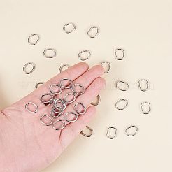 201 ステンレススチール オープン ジャンプ リング 楕円形 ジャンプ リング  ステンレス鋼色  13x11x2mm  約40個/袋&nbsp;STAS-PH0005-08
