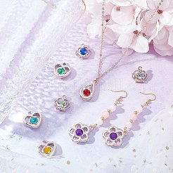 100Pcs 5 Style UV Plating ABS Plastic Pendants&nbsp;KY-CA0001-18