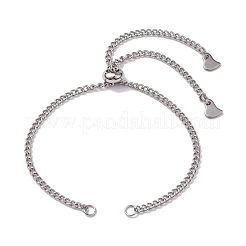 変色しない304ステンレススチールチェーンブレスレットの作り方  ステンレス鋼色  10-1/8インチ（25.6~25.8cm）&nbsp;AJEW-JB01210-02