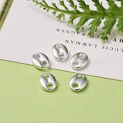 304ステンレススチールリンクコネクター  コー​​ヒー豆  銀  8.5x6.5x2mm  穴：2mm&nbsp;STAS-H401-34S