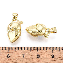 真鍮チャーム  カドミウムフリー＆ニッケルフリー＆鉛フリー  ハート  18KGP本金メッキ  18x12x8mm  穴：5x3.5mm&nbsp;KK-N265-18G