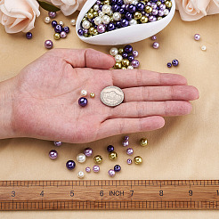 12 Strands 12 Styles Baking Paint Pearlized Glass Pearl Round Bead Strands&nbsp;HY-CW0001-03B