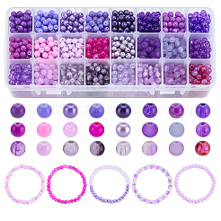ガラスビーズ  ビーズジュエリー作り  ラウンド  ミックスカラー  6mm  穴：1~1.6mm  24色  約60PCS /カラー  1440個/箱&nbsp;GLAA-PH0007-61