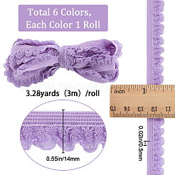 18M 6 Colors Polyester Elastic Lace Trim&nbsp;SRIB-GF0001-33