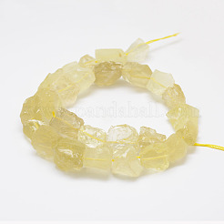 Raw Rough Natural Lemon Quartz(Heated) Bead Strands&nbsp;G-F403-05