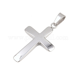 304ステンレスペンダント  クロスチャーム  ステンレス鋼色  33.5x21.5x3.5mm  穴：7x4.5mm&nbsp;STAS-B137-14P