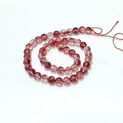 Dyed Round Natural Crackle Quartz Beads Strands&nbsp;G-K084-8mm-05A