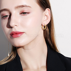 18PCS 3 Size 3 Colors Brass Huggie Hoop Earrings for Women&nbsp;EJEW-AN0003-25
