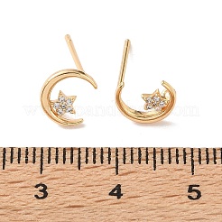 Brass Rhinestone Stud Earring Findings&nbsp;RB-CBA7264-02G