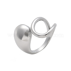 女性用304ステンレススチールカフリング  ステンレス鋼色  usサイズ8 1/2(18.5mm)&nbsp;RJEW-A063-01A-P