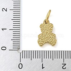 イオンプレーティング(IP) 304 ステンレススチール パヴェ ナチュラル ホワイト シェル ベア チャーム ジャンプ リング付き  14KGP本金メッキ  13x9x2mm  穴：5x3mm&nbsp;STAS-B075-01G-02