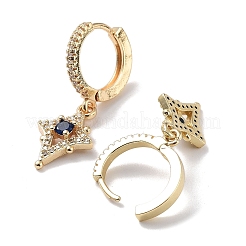 Real 18K Gold Plated Brass Dangle Hoop Earrings&nbsp;EJEW-L269-033G