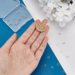 スターリングシルバースプリングリング留め金20個925個  20個のオープン丸カン付き  銀  引き輪：8x6.5x3mm  穴：2mm&nbsp;STER-PH0001-33B