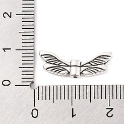 チベット風合金ビーズ  ウイング  カドミウムフリー＆鉛フリー  アンティークシルバー  7x20x3mm  穴：1mm&nbsp;X-TIBE-Q050-103AS-LF