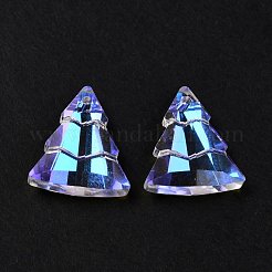 ガラスラインストーンチャーム  クリスマスツリー  クリスタルのきらめき  15x13.5x5mm  穴：1.2mm&nbsp;RGLA-O002-A01-001SI