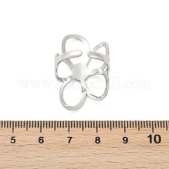 304ステンレススチール中空花オープンカフリング  ゴールデン·ステンレス鋼色  30mm  内径：17.7mm&nbsp;RJEW-R018-02GP
