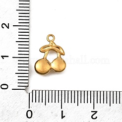 304ステンレススチールチャーム  イオンプレーティング（ip）  ゴールドカラー  チェリー  12.5x10x3.5mm  穴：1.2mm&nbsp;STAS-Z160-11G-06
