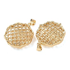 Brass Micro Pave Clear Cubic Zirconia Pendants&nbsp;KK-B184-01G-01