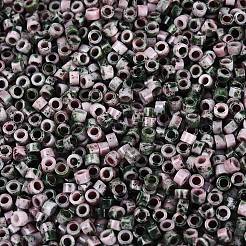 不透明なピカソシリンダーガラスビーズ  丸い穴  ピンク  2.5x1.5mm  穴：1.2~1.4mm  約30000個/ポンド&nbsp;SEED-Q039-06A-11