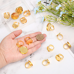 16Pcs 4 Size Adjustable Brass Finger Rings Components&nbsp;KK-CA0002-22G