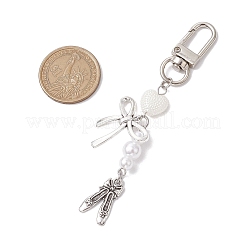 Alloy Bowknot & Ballet Dancer Shoe Pendant Decorations&nbsp;HJEW-JM02542