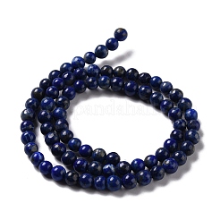 天然石ラピスラズリビーズ連売り  ラウンド  5mm  穴：0.6mm  約77個/連  15インチ（38cm）&nbsp;X-G-F561-5mm-G