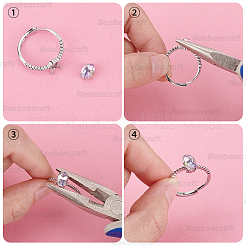 4Pcs Brass Adjustable Rings Settings&nbsp;KK-BBC0023-83A