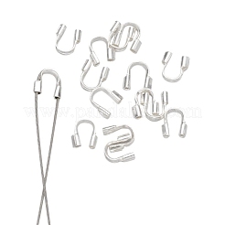 真鍮製U字カン  カドミウムフリー＆鉛フリー  銀色のメッキ  4.5x4x1mm  穴：0.5mm&nbsp;X-KK-R030-S