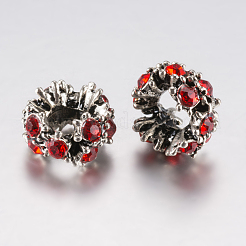 Tibetan Style Alloy Rhinestone European Beads&nbsp;PALLOY-F200-04