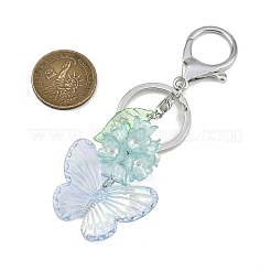 蝶と花のアクリルペンダントキーホルダー3個3色  合金スプリットキーリング付き  ミックスカラー  11.2cm  1pc /カラー&nbsp;KEYC-JKC00988