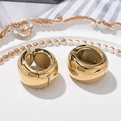 304ステンレススチール製イヤーカフ金具  ピアス穴のない耳  ゴールドカラー  15x7.5mm&nbsp;EJEW-R153-03G-02