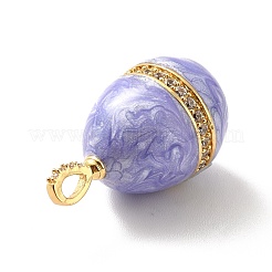 Rack Plating Brass Micro Pave Cubic Zirconia Enamel Pendants&nbsp;KK-M230-09G