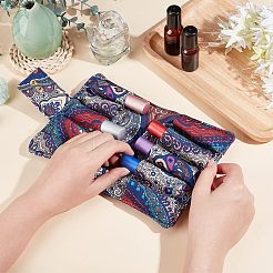 多機能キャンバス収納袋  鉄の留め具付き  ローラーボール用エッセンシャルオイルボトル用  口紅  ダークブルー  15x11.5x2.3cm&nbsp;AJEW-WH0043-85A