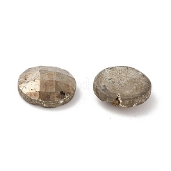 天然パイライトカボション  多面カット  ラウンド  12x4mm&nbsp;G-A205-03B