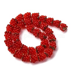 手作りランプワークビーズ  ラズベリー  レッド  12.5x10~12mm  穴：1.6mm&nbsp;LAMP-A008-03-07