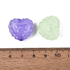 不透明なアクリルビーズ  ちょう結び模様のハート  ミックスカラー  19x22x11.5mm  穴：3mm  約210個/500g&nbsp;OACR-Q199-28