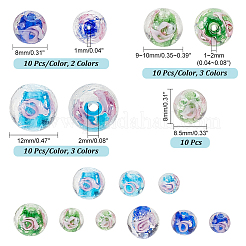 90Pcs 9 Styles Handmade Luminous Inner Flower Lampwork Beads&nbsp;LAMP-PH0001-26