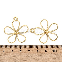 304ステンレスペンダント  イオンプレーティング（ip）  花のチャーム  18KGP本金メッキ  34x30x3.5mm  穴：2.4mm&nbsp;STAS-A120-01G