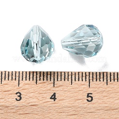 K9ガラス  模造オーストリアクリスタルビーズ  多面カット  ティアドロップ  ライトブルー  12x10x10mm  穴：1.6mm&nbsp;GLAA-R001-07D