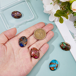 5Pcs 5 Styles Natural Lapis Lazuli & Synthetic Imperial Jasper and Bronzite Cabochons&nbsp;G-FH0002-70