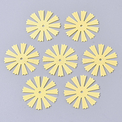 装飾アクセサリー  ポリ塩化ビニールのプラスチック製のスパンコール/スパンコールビーズ  ABカラー  花  きいろ  16x0.2mm  穴：1mm  約10000個/500g&nbsp;PVC-R022-023E