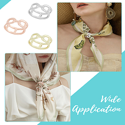 6Pcs 3 Colors Alloy Scarf Clips Brooches&nbsp;AJEW-LP0002-19