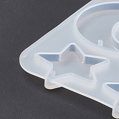 天文学テーマの月シリコンペンダント型  レジン型  UVレジン用  エポキシ樹脂ジュエリー作り  66x107x5mm  穴：1.5mm  内径：16~42x15~19mm&nbsp;X-DIY-E065-07B