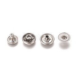 304ステンレススチールスナップボタン  衣服のボタン  ステンレス鋼色  17mm&nbsp;STAS-WH0014-06D