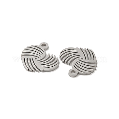 変色しない304ステンレススチールチャーム  レーザー切断  ハートチャーム  ステンレス鋼色  13.5x14x1mm  穴：1.6mm&nbsp;STAS-J042-28P