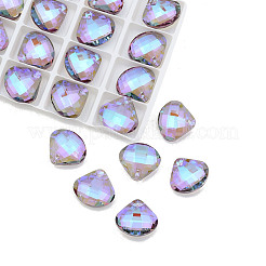 多面的なガラスペンダントを電気  ファン  ライラック  18x19.5x7.5mm  穴：1.6mm&nbsp;EGLA-N006-056