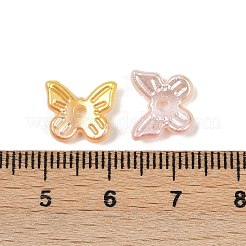 パールABSプラスチック模造真珠ビーズ  蝶  ツートン  桃パフ  10x11x3mm  穴：1.6mm  約3333個/500g&nbsp;KY-P021-04B-02