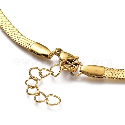 ユニセックス 304 ステンレススチール ヘリンボーン チェーンネックレス  カニカン付き  ゴールドカラー  17.63インチ（44.8cm）  4mm&nbsp;NJEW-O119-01A-G