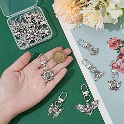 20Pcs 5 Styles Butterfly Moth Alloy Pendant Decorations&nbsp;HJEW-PH02256